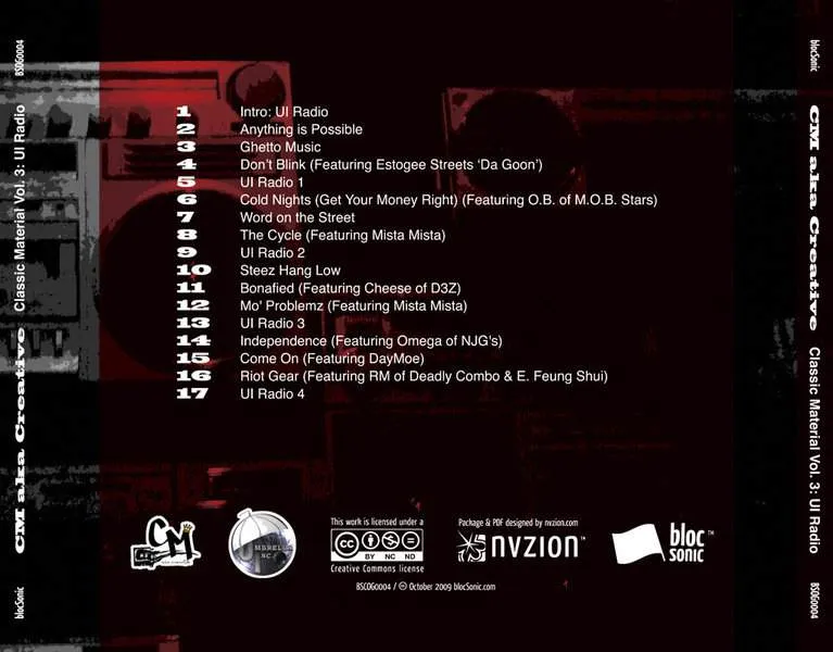 Album Traycard for “Classic Material Vol. 3: UI Radio” by CM aka Creative