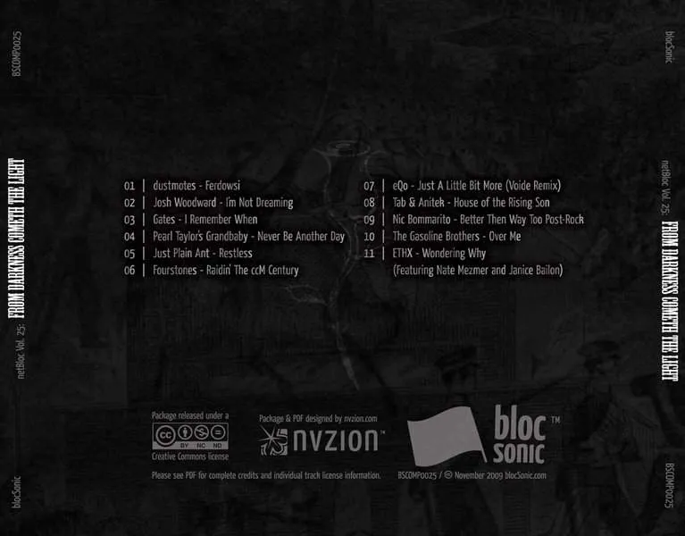 Album Traycard for “netBloc Volume 25 (From Darkness Cometh The Light)” by Various Artists