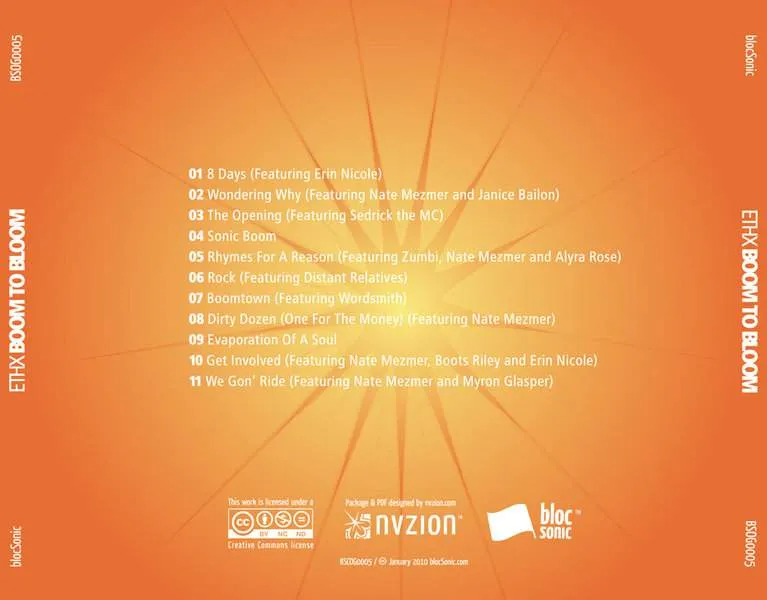 Album Traycard for “Boom To Bloom” by ETHX