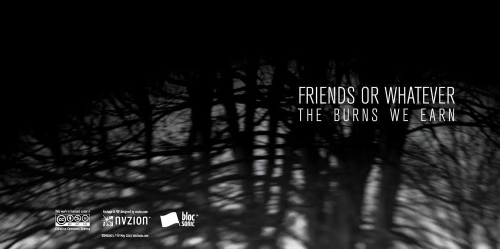 Album Insert for “The Burns We Earn” by Friends or Whatever