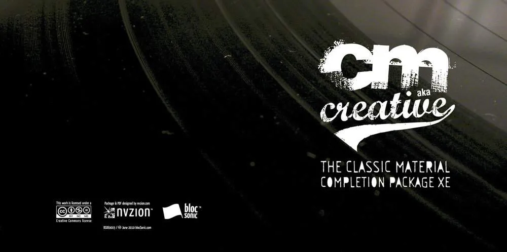 Album Insert for “The Classic Material Completion Package XE” by CM aka Creative
