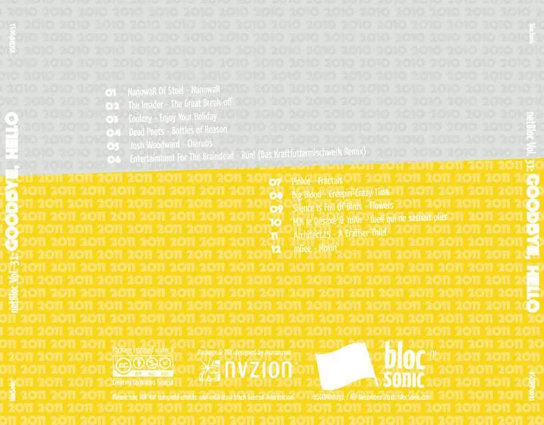 Album traycard for “netBloc Volume 31 (Goodbye, Hello)” by Various Artists