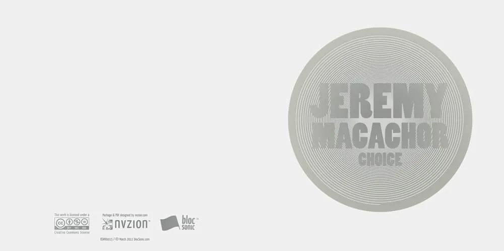 Album insert for “Choice” by Jeremy Macachor