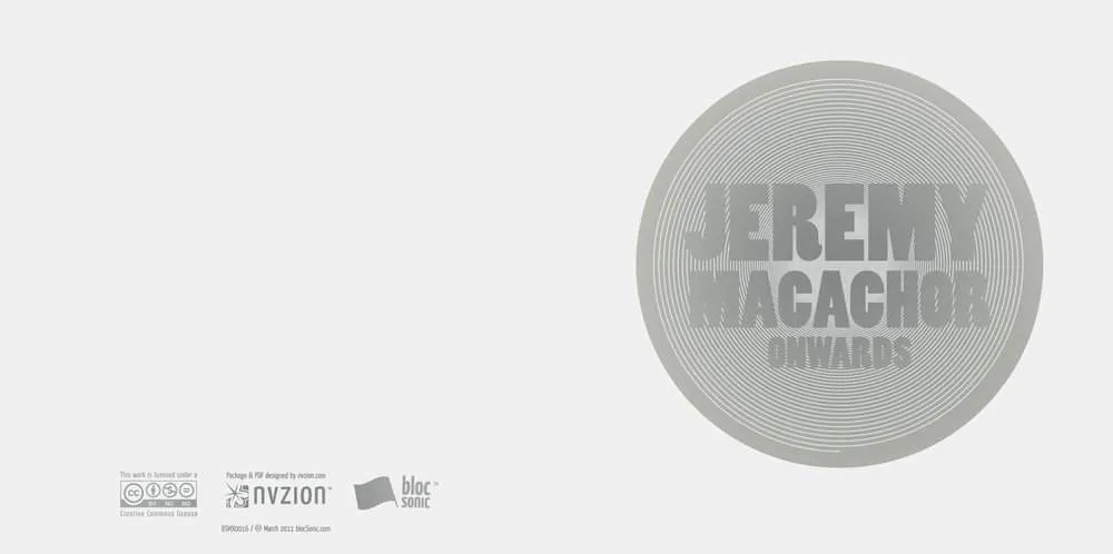 Album insert for “Onwards” by Jeremy Macachor