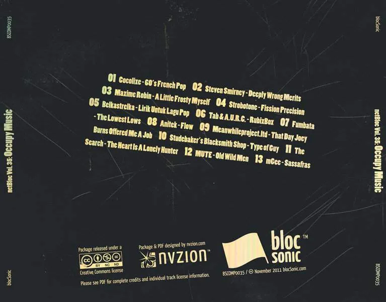 Album traycard for “netBloc Vol. 35: Occupy Music” by Various Artists