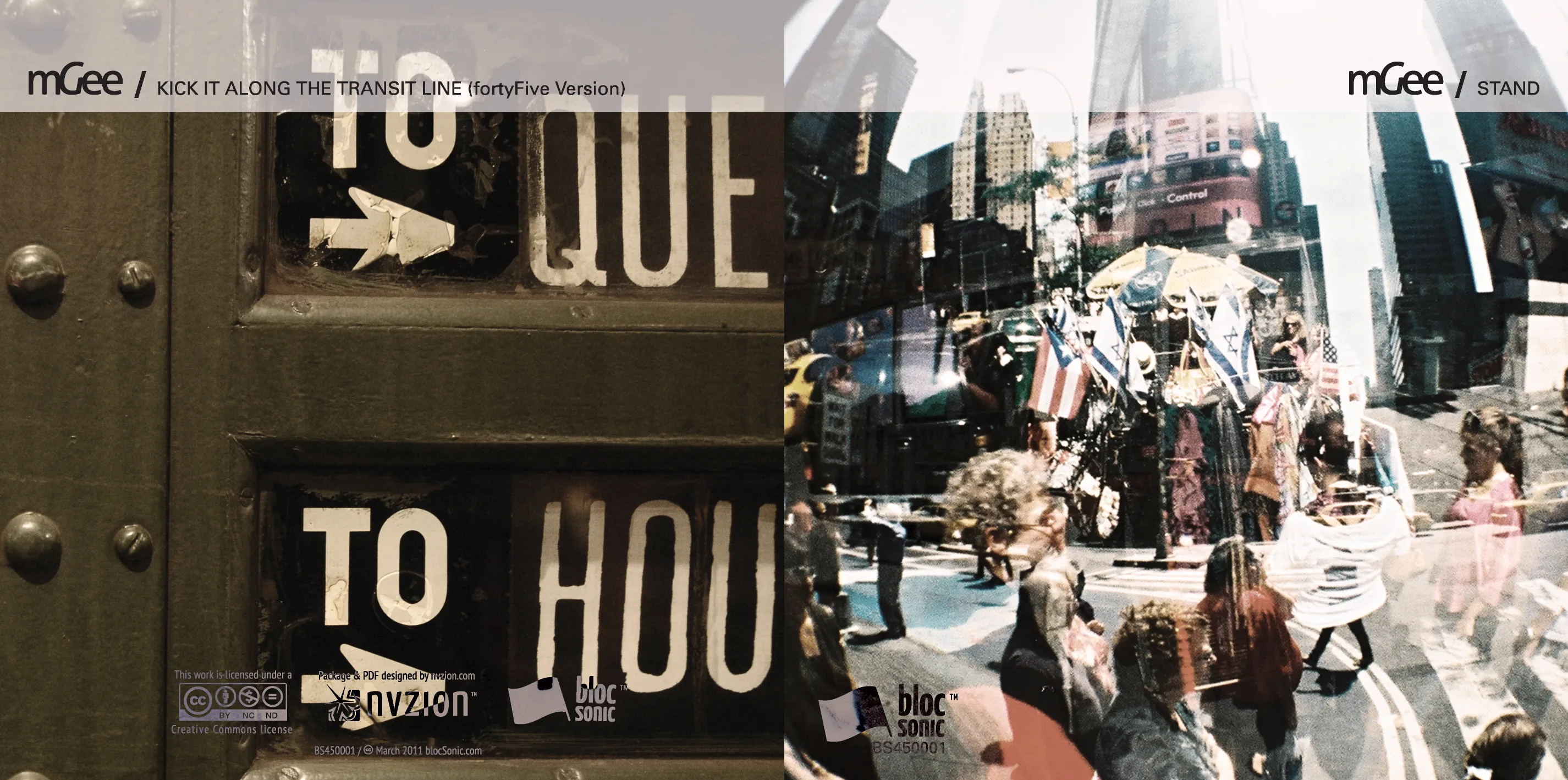 Album insert for “Stand” by mGee