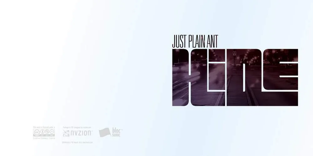 Album insert for “Hide” by Just Plain Ant