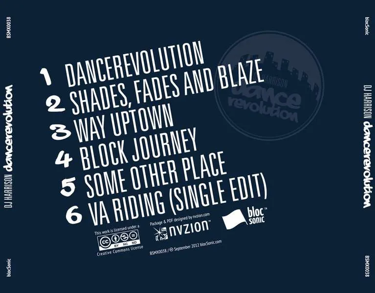 Album traycard for “DanceRevolution” by DJ Harrison