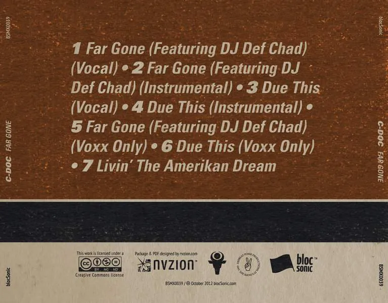 Album traycard for “Far Gone” by C-Doc