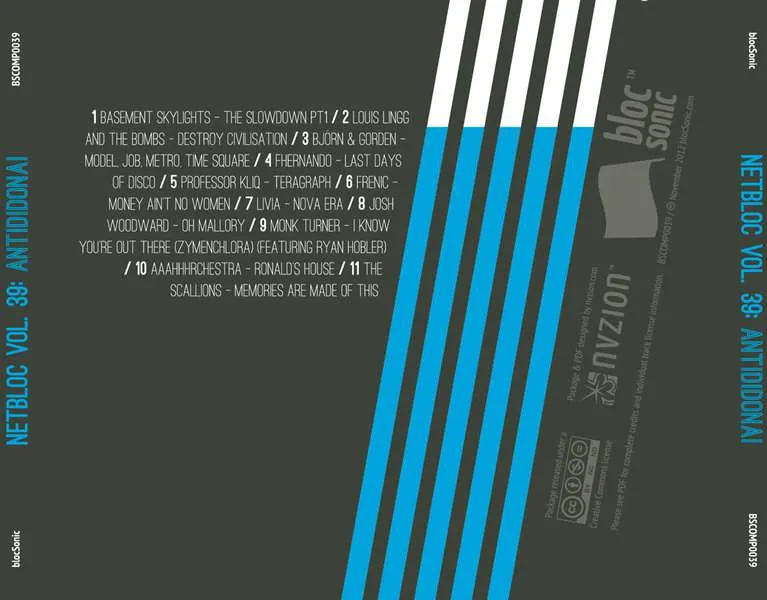 Album traycard for “netBloc Vol. 39: Antididonai” by Various Artists
