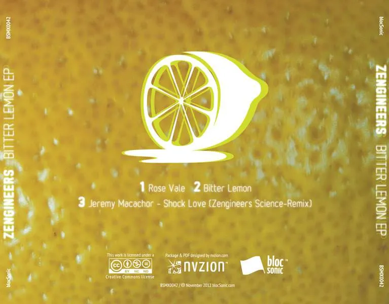 Album traycard for “Bitter Lemon EP” by Zengineers