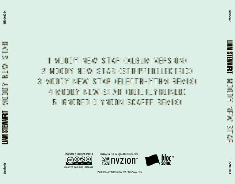Album traycard for “Moody New Star” by Liam Stewart