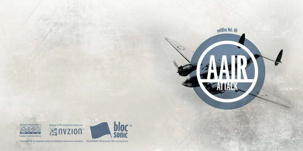 Album insert for “netBloc Vol. 40: AAIR Attack” by Various Artists