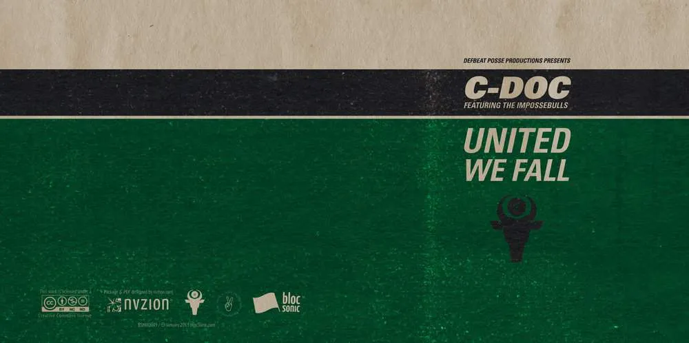 Album insert for “United We Fall” by C-Doc