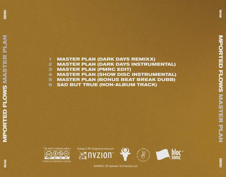 Album traycard for “Master Plan” by Mported Flows