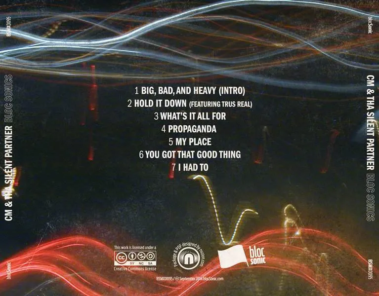 Album traycard for “bloc Sonics” by CM &amp; Tha Silent Partner
