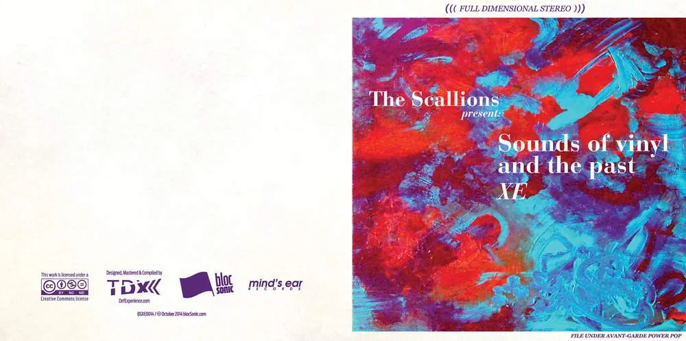 Album insert for “Sounds of vinyl and the past XE” by The Scallions