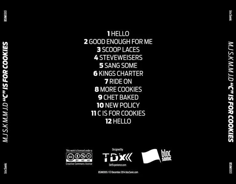 Album traycard for “"C" Is For Cookies” by M.J S.K M.M J.D