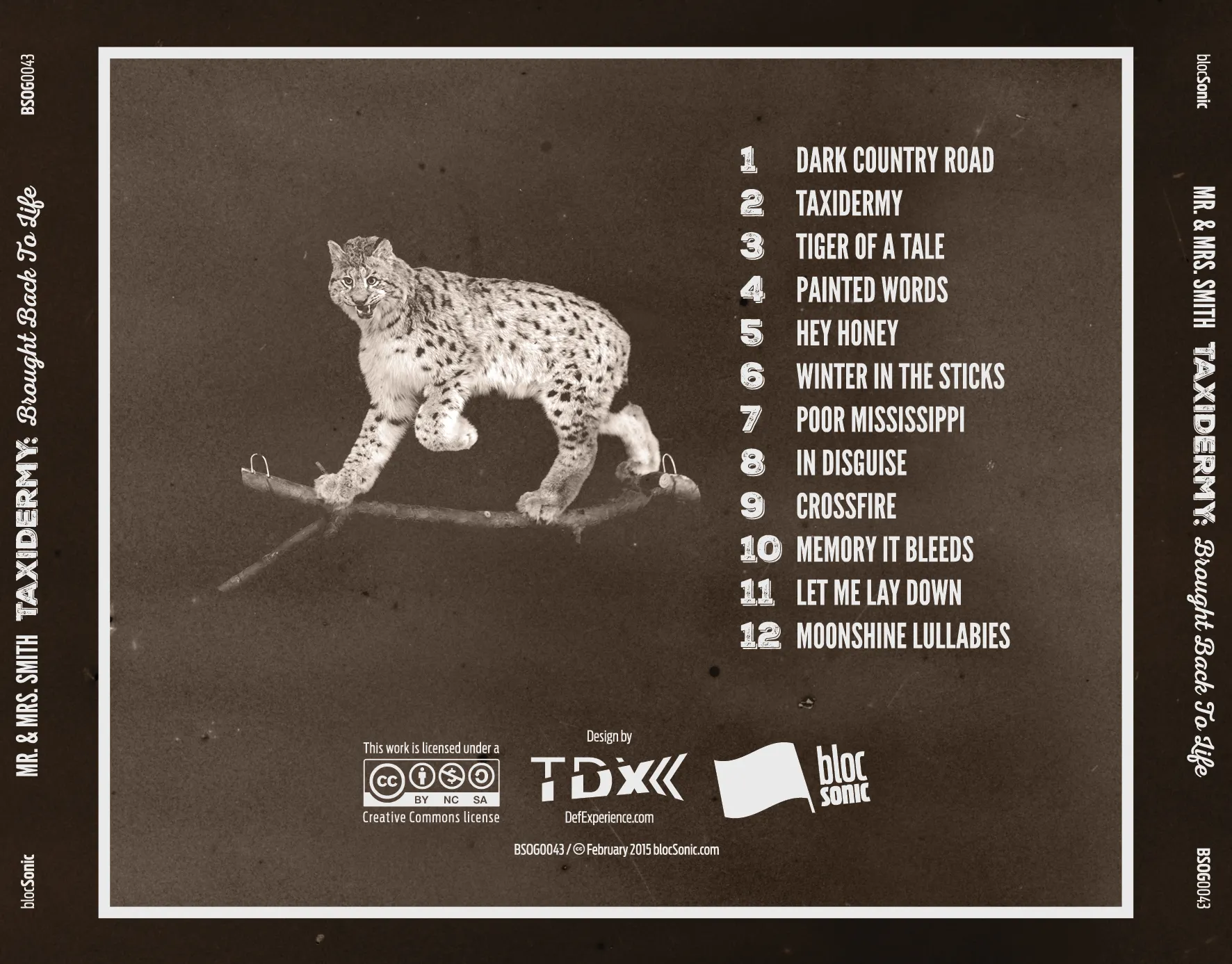 Album traycard for “Taxidermy: Brought Back To Life” by Mr. &amp; Mrs. Smith