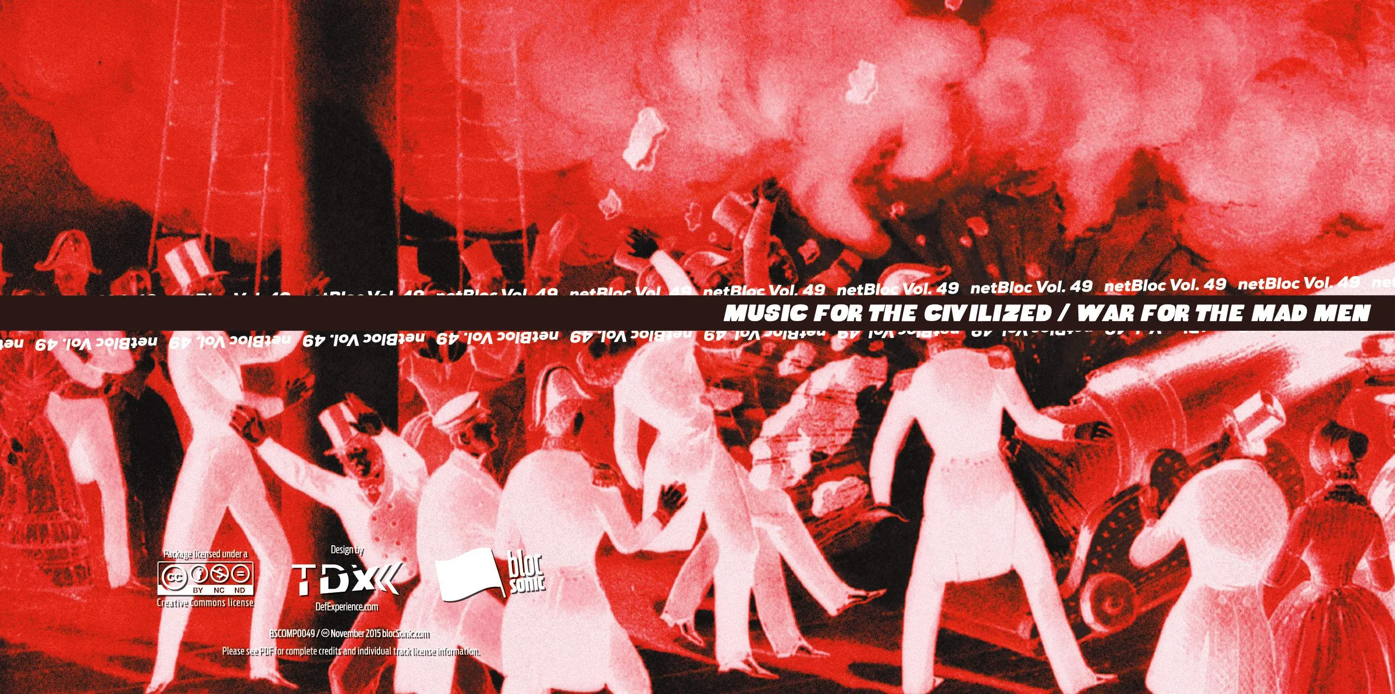 Album insert for “netBloc Vol. 49: Music For The Civilized / War For The Mad Men” by Various Artists
