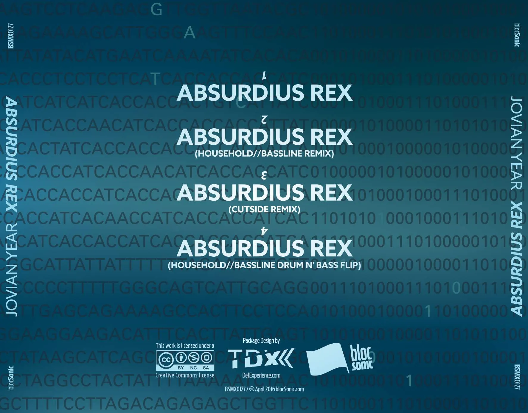 Album traycard for “Absurdius Rex” by Jovian Year