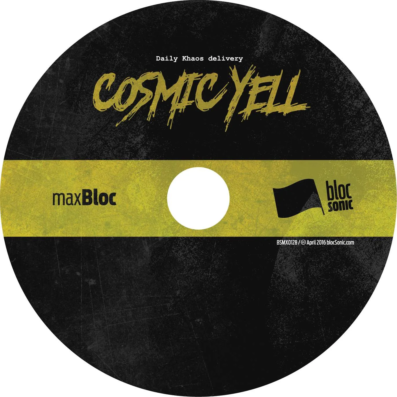 Album disc for “Cosmic Yell” by Daily Khaos delivery