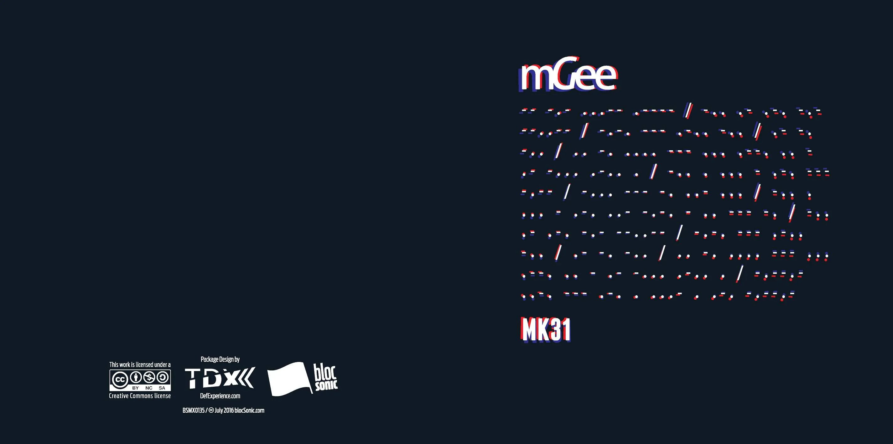 Album insert for “MK31” by mGee