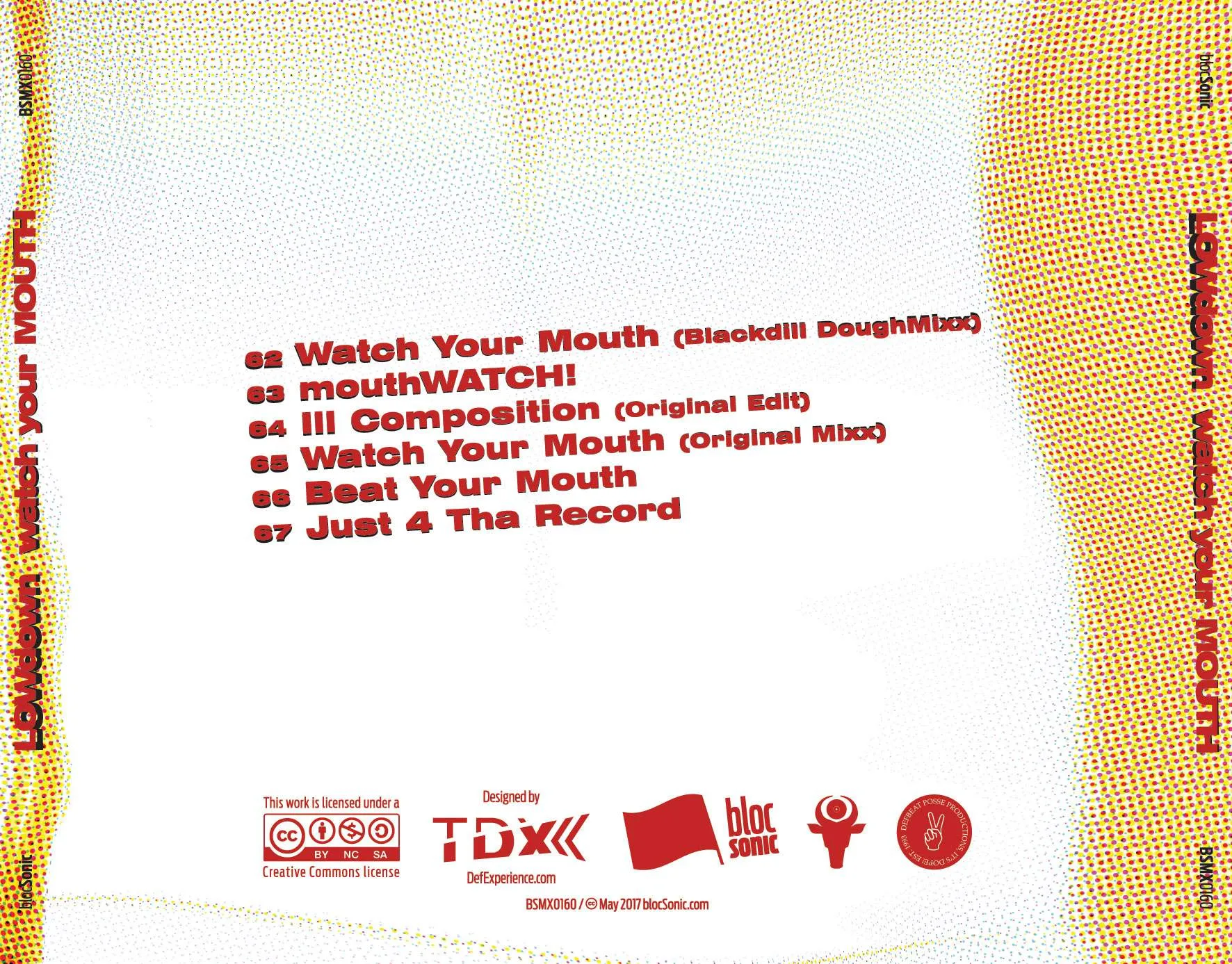 Album traycard for “watch your MOUTH” by LOWdown