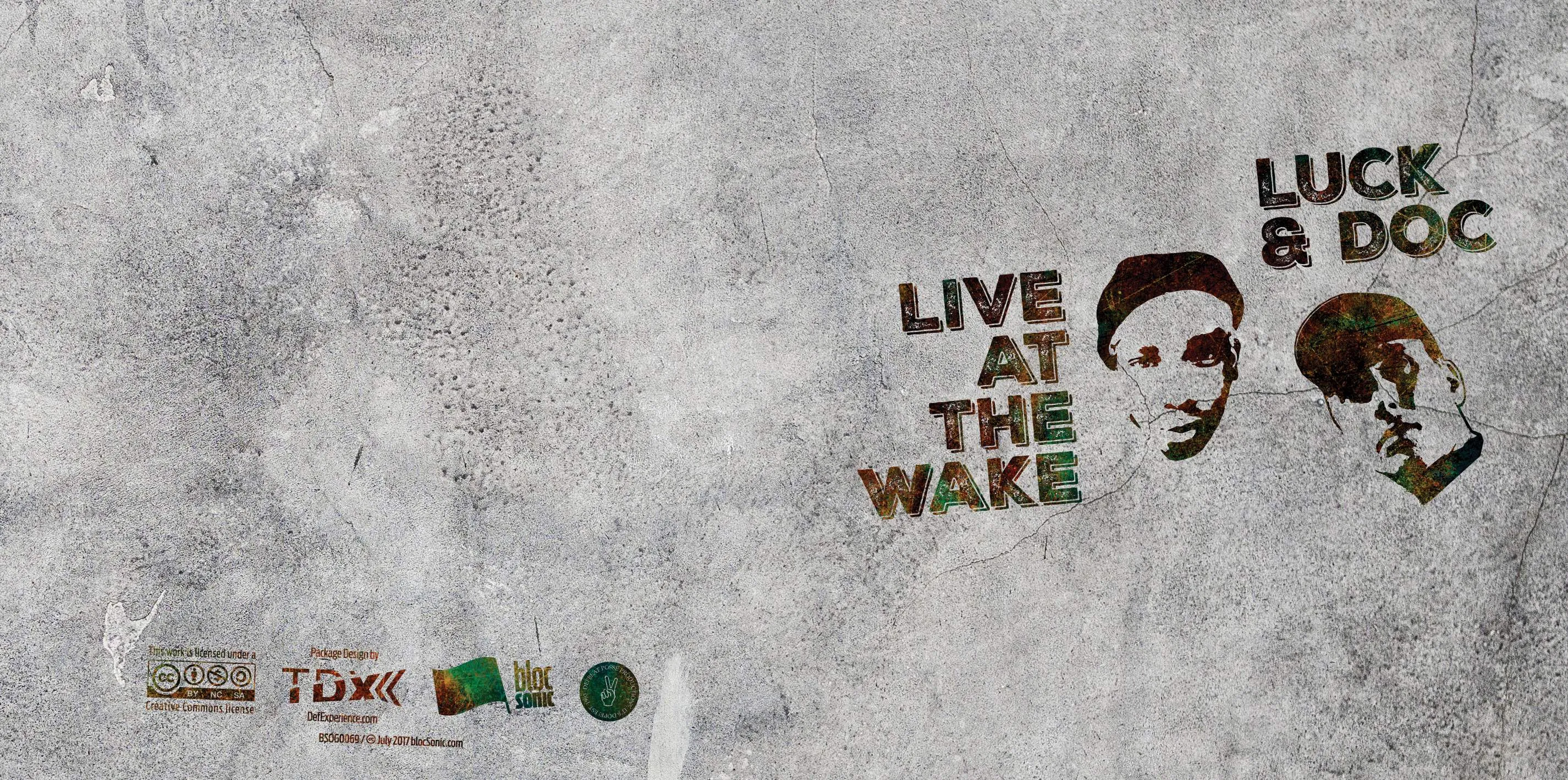 Album insert for “Live At The Wake” by Luck &amp; Doc