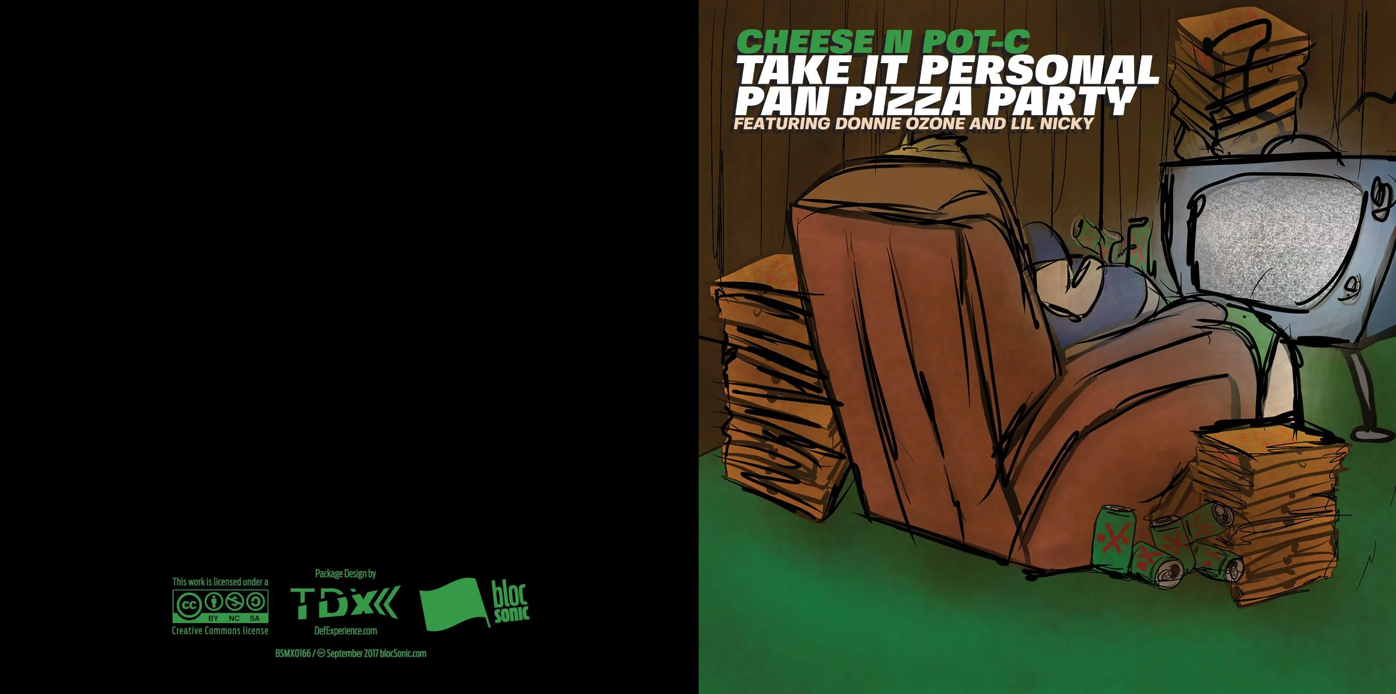 Album insert for “Take It Personal Pan Pizza Party (Featuring Donnie Ozone &amp; Lil Nicky)” by Cheese N Pot-C