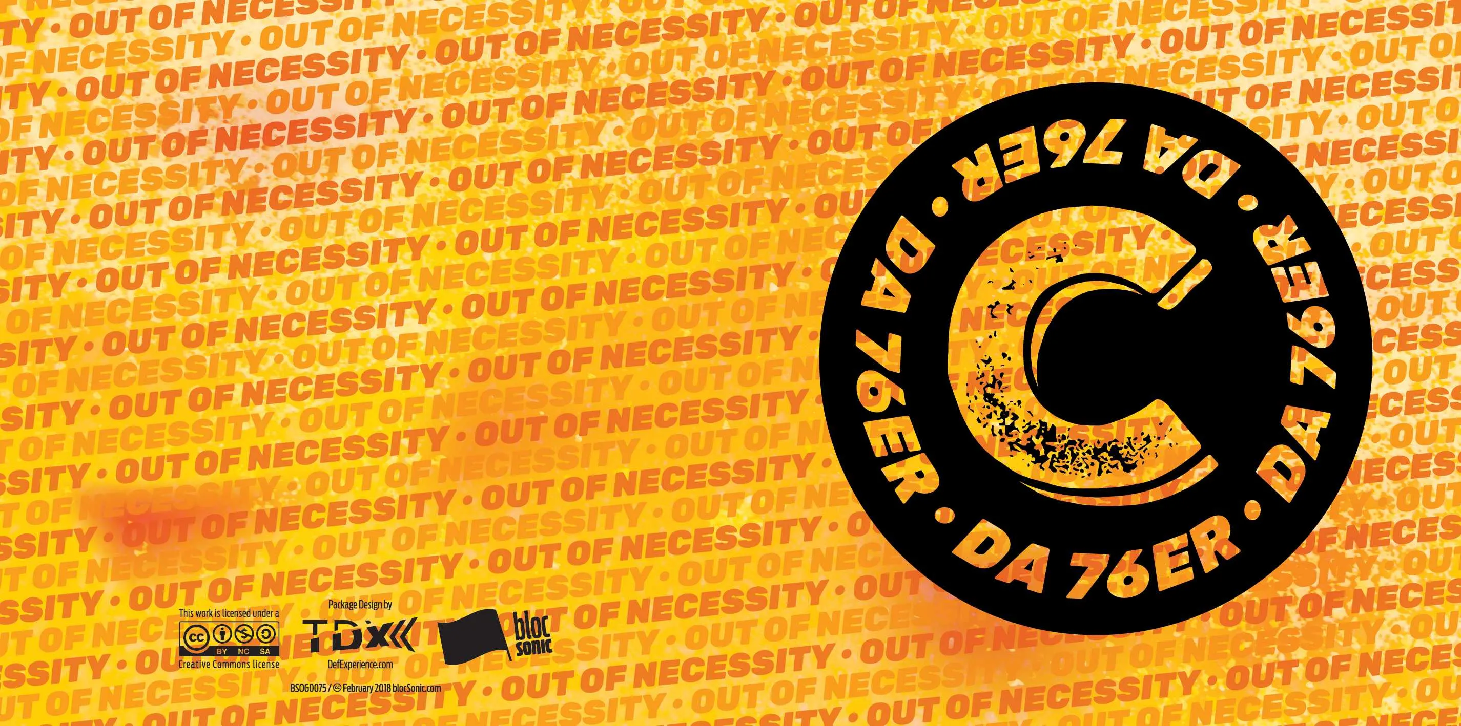 Album insert for “Out of Necessity” by C da 76er