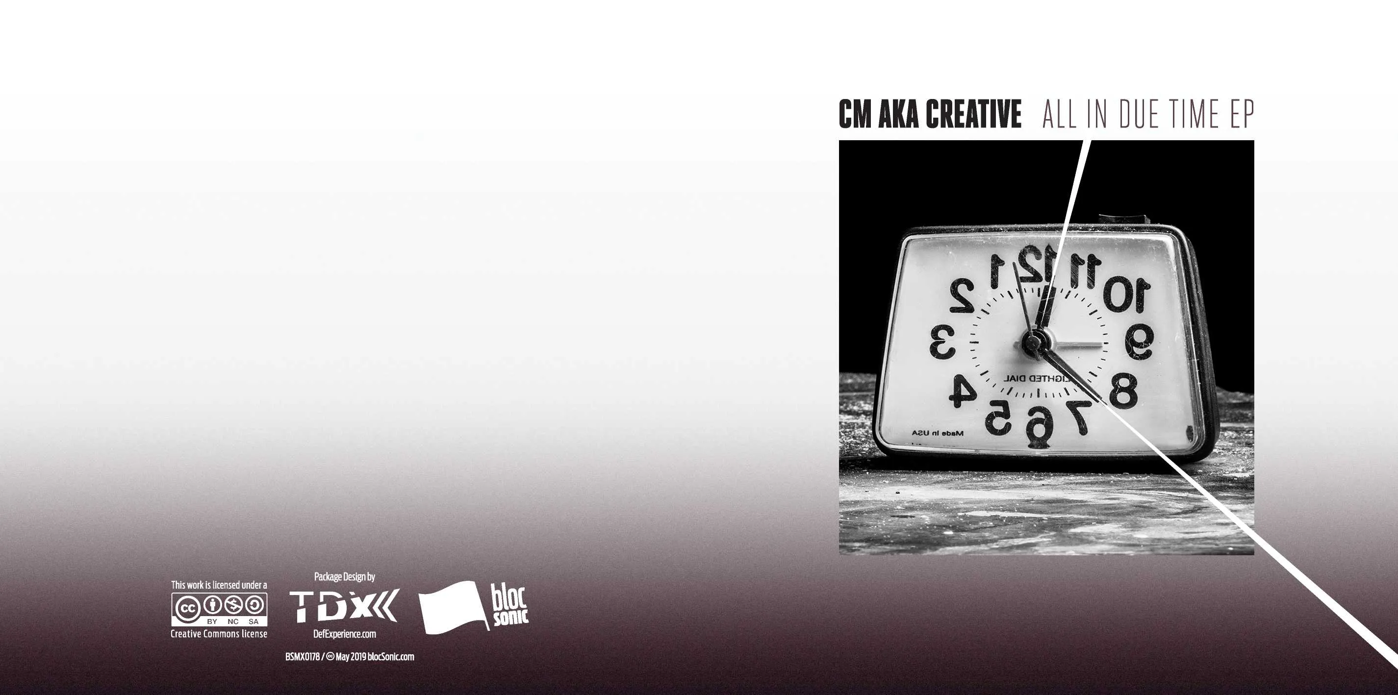 Album insert for “All In Due Time EP” by CM aka Creative
