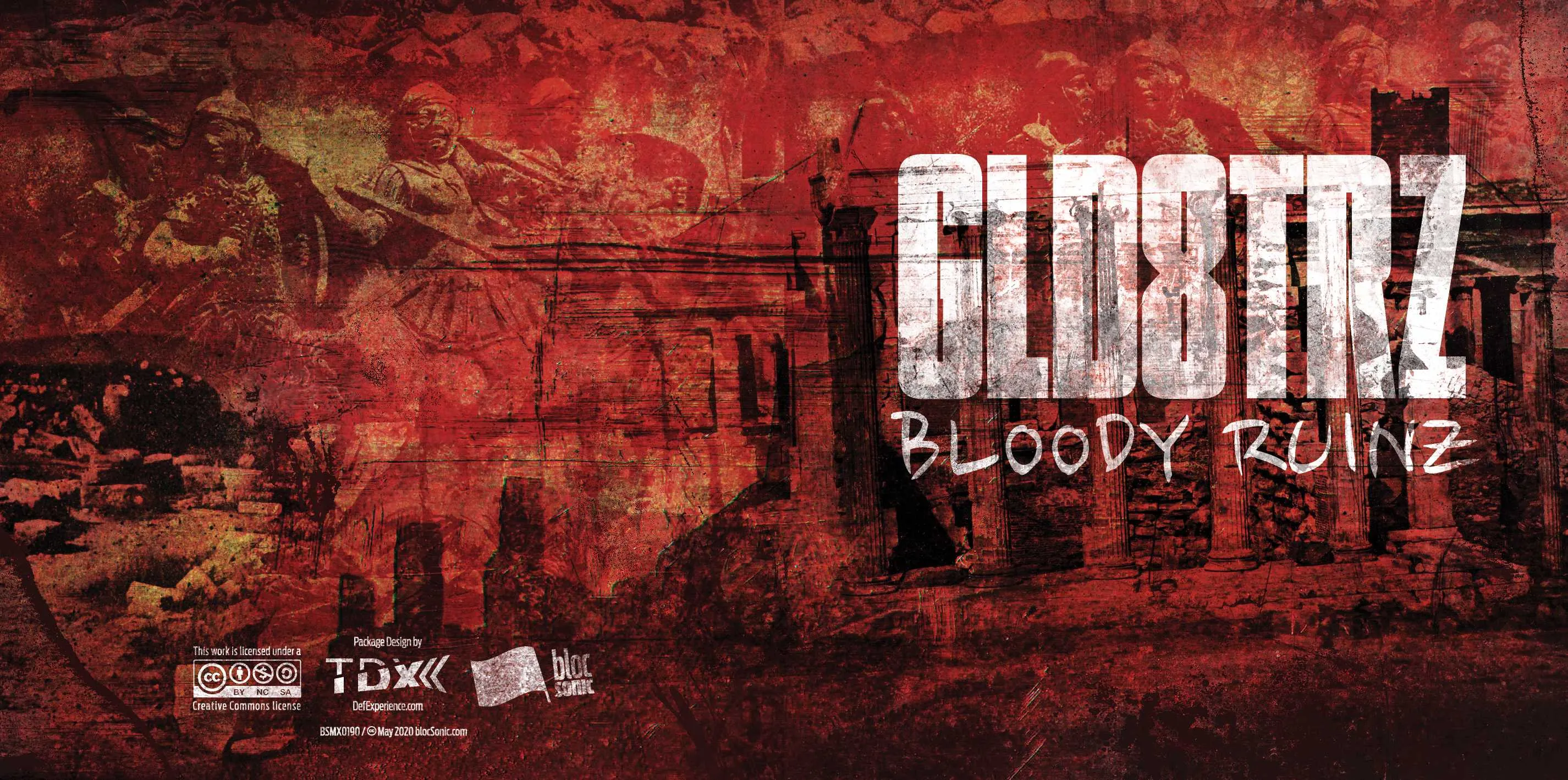 Album insert for “Bloody Ruinz” by GLD8TRZ