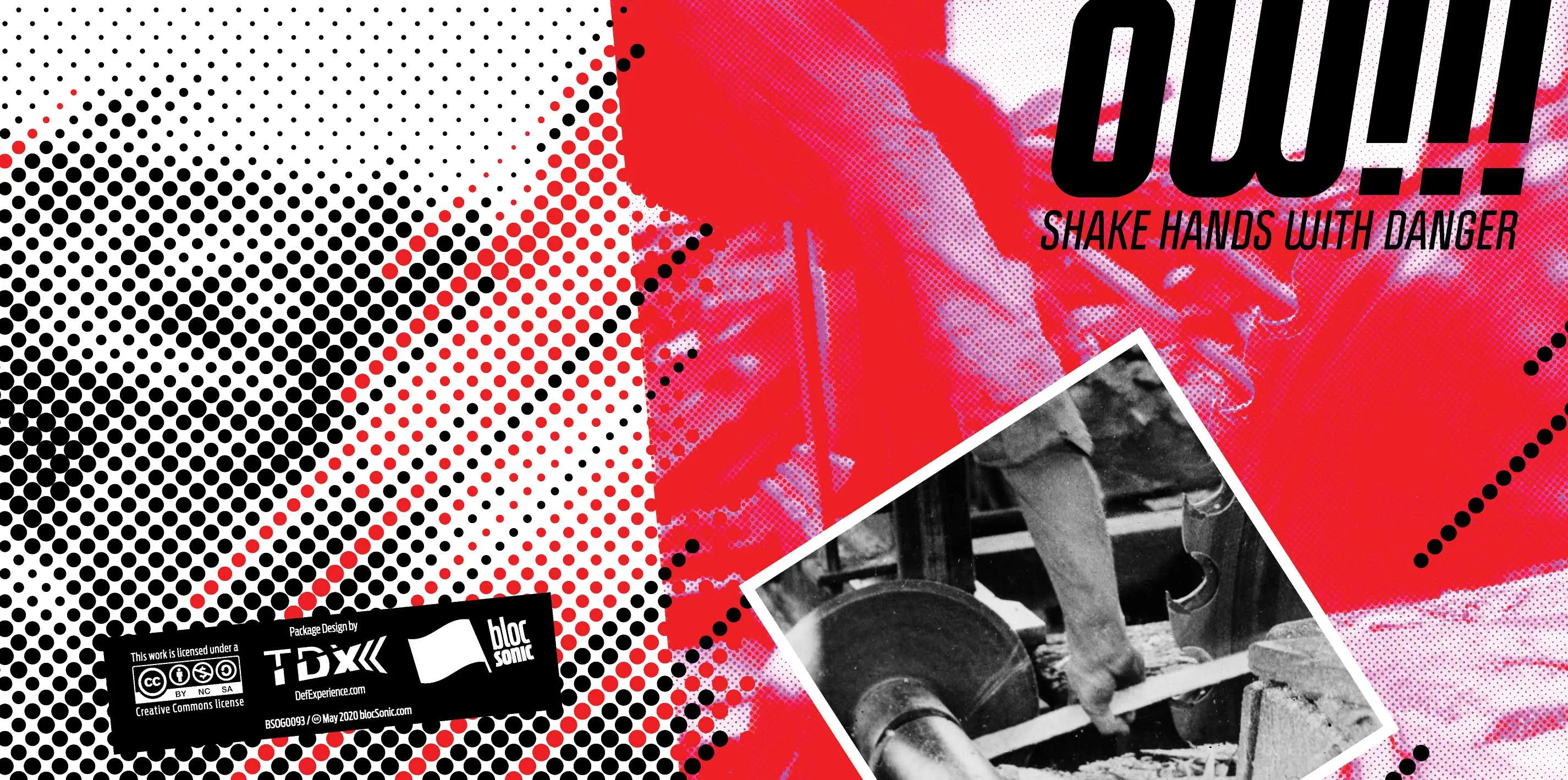 Album insert for “Shake Hands With Danger” by OWTRIPLEBANG