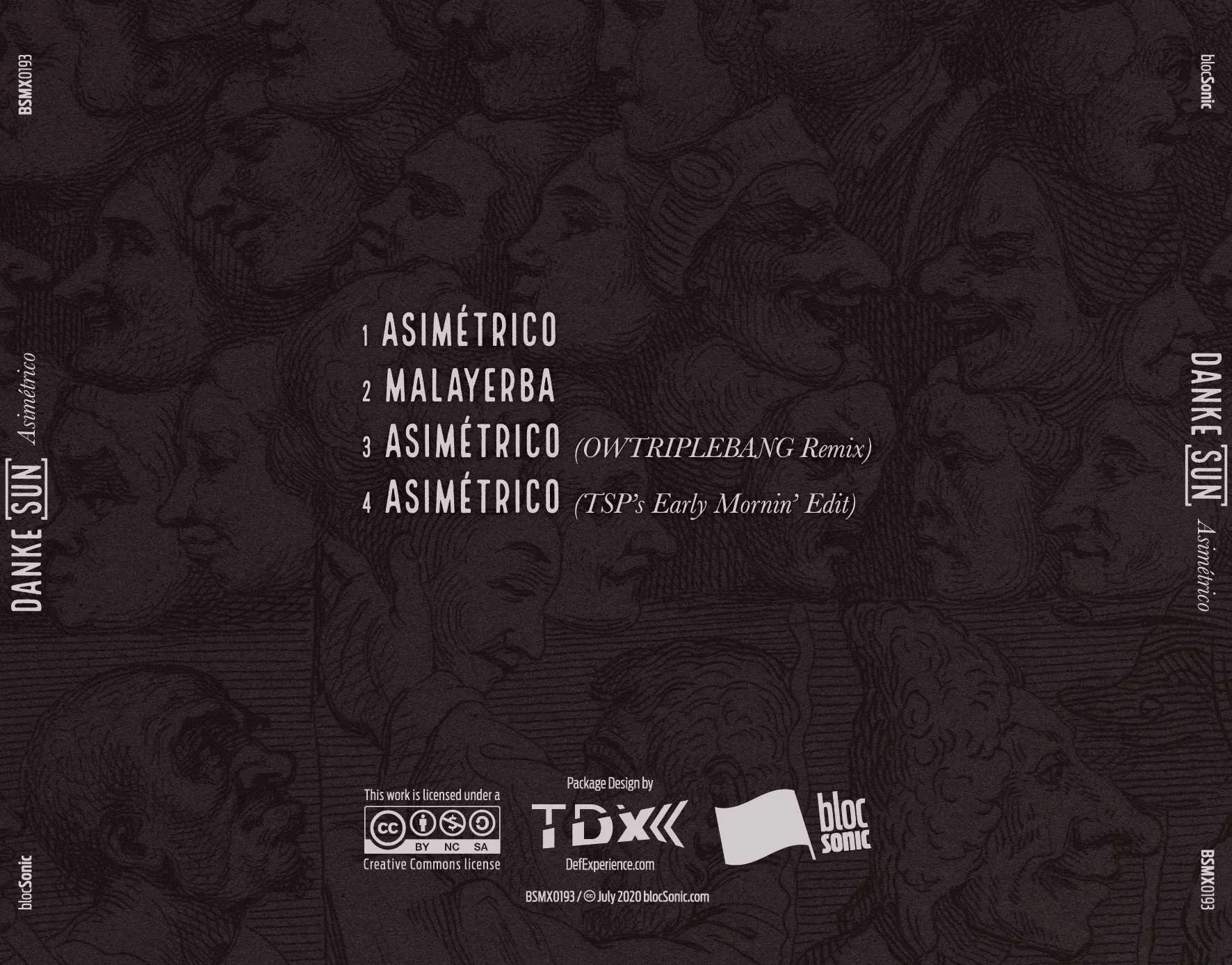 Album traycard for “Asimétrico” by Danke Sun