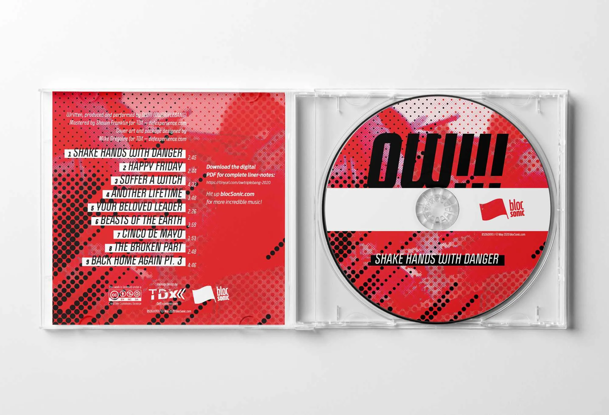 Album promo for “Shake Hands With Danger” by OWTRIPLEBANG