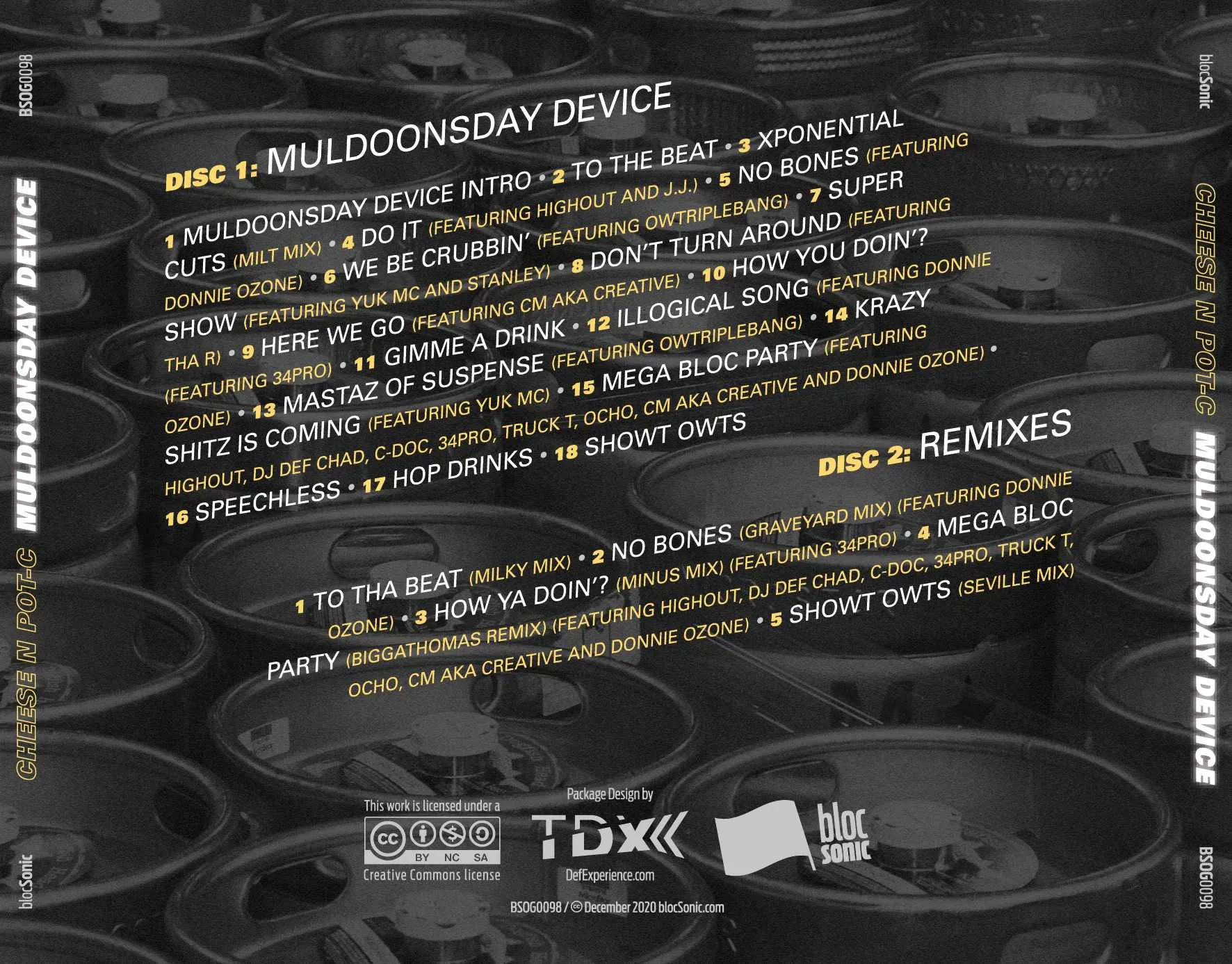 Album traycard for “Muldoonsday Device” by Cheese N Pot-C