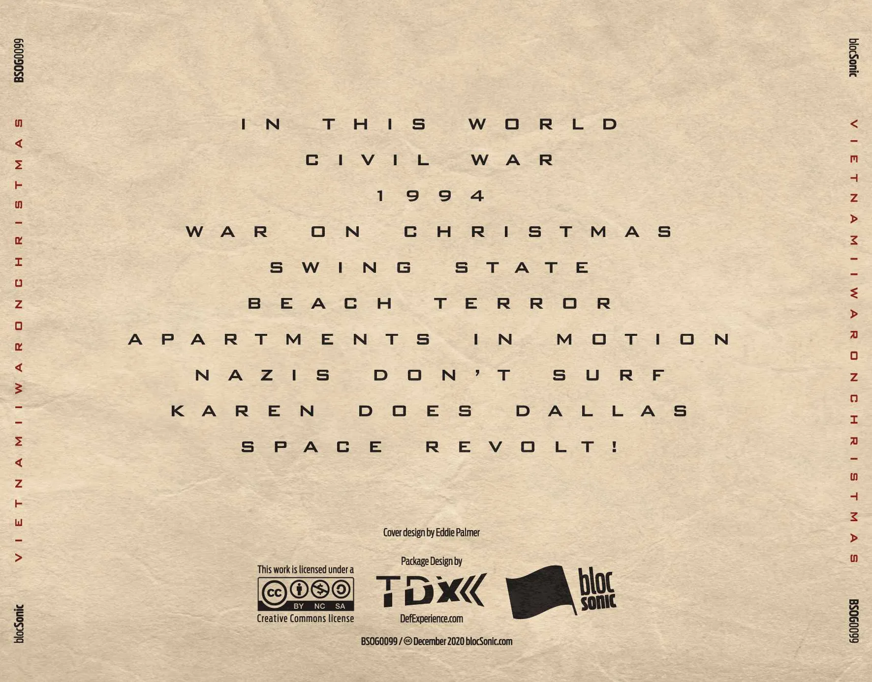 Album traycard for “War on Christmas” by Vietnam II