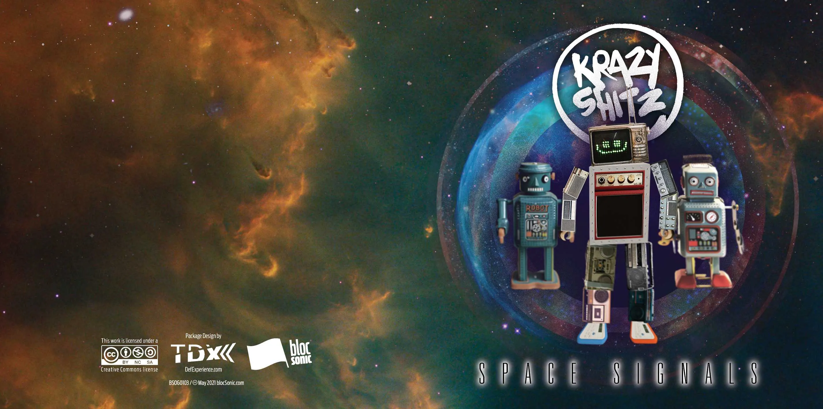 Album insert for “Space Signals” by Krazy Shitz