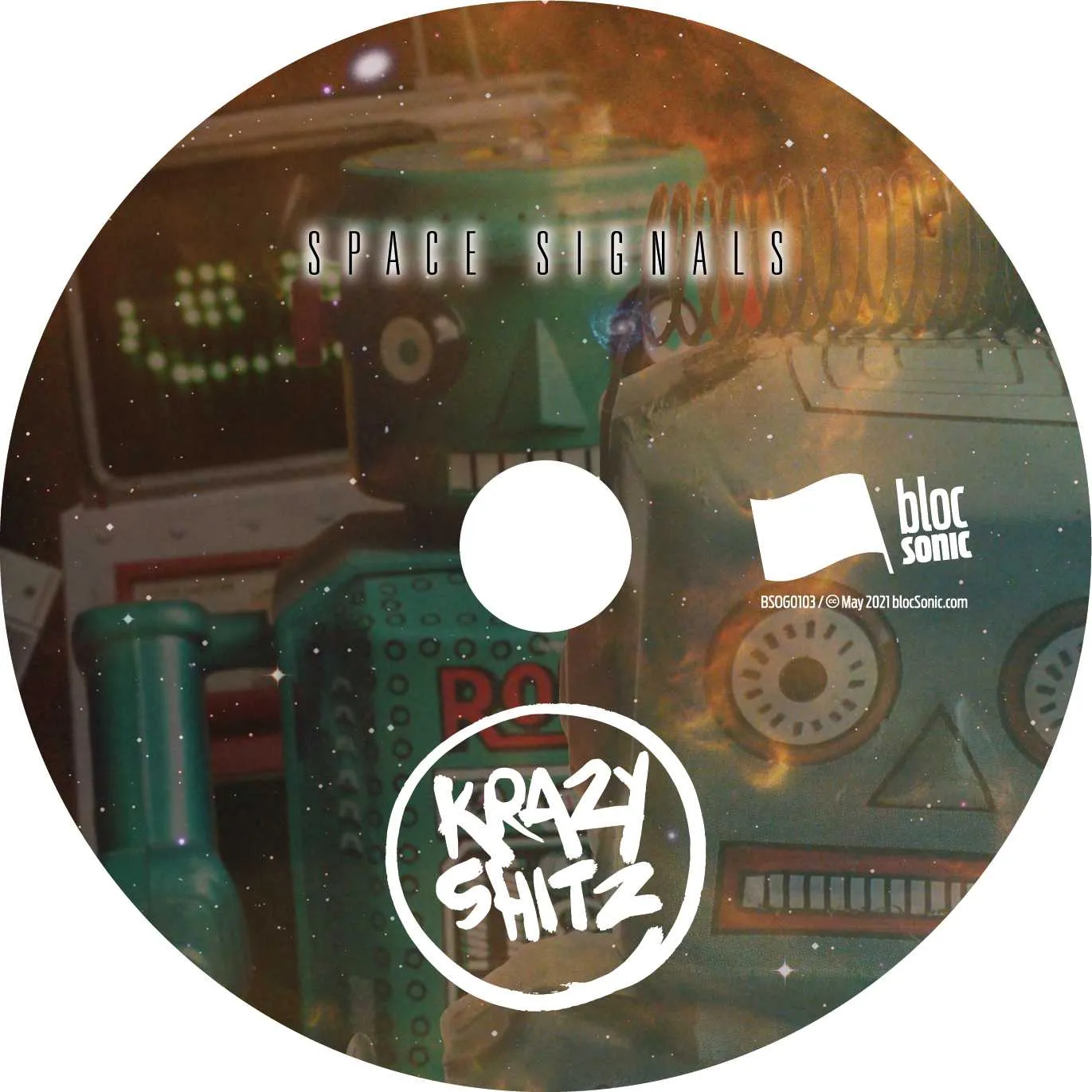 Album disc for “Space Signals” by Krazy Shitz