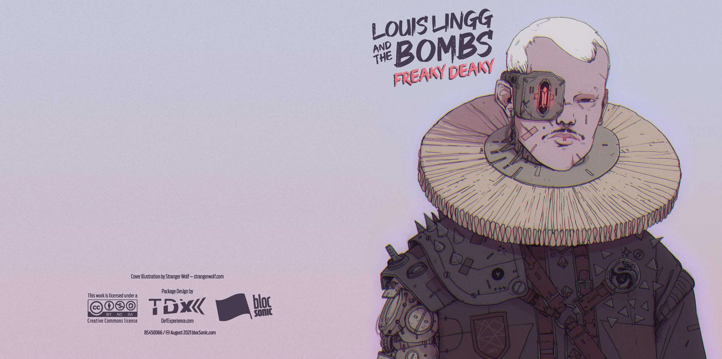 Album insert for “Freaky Deaky” by Louis Lingg and The Bombs