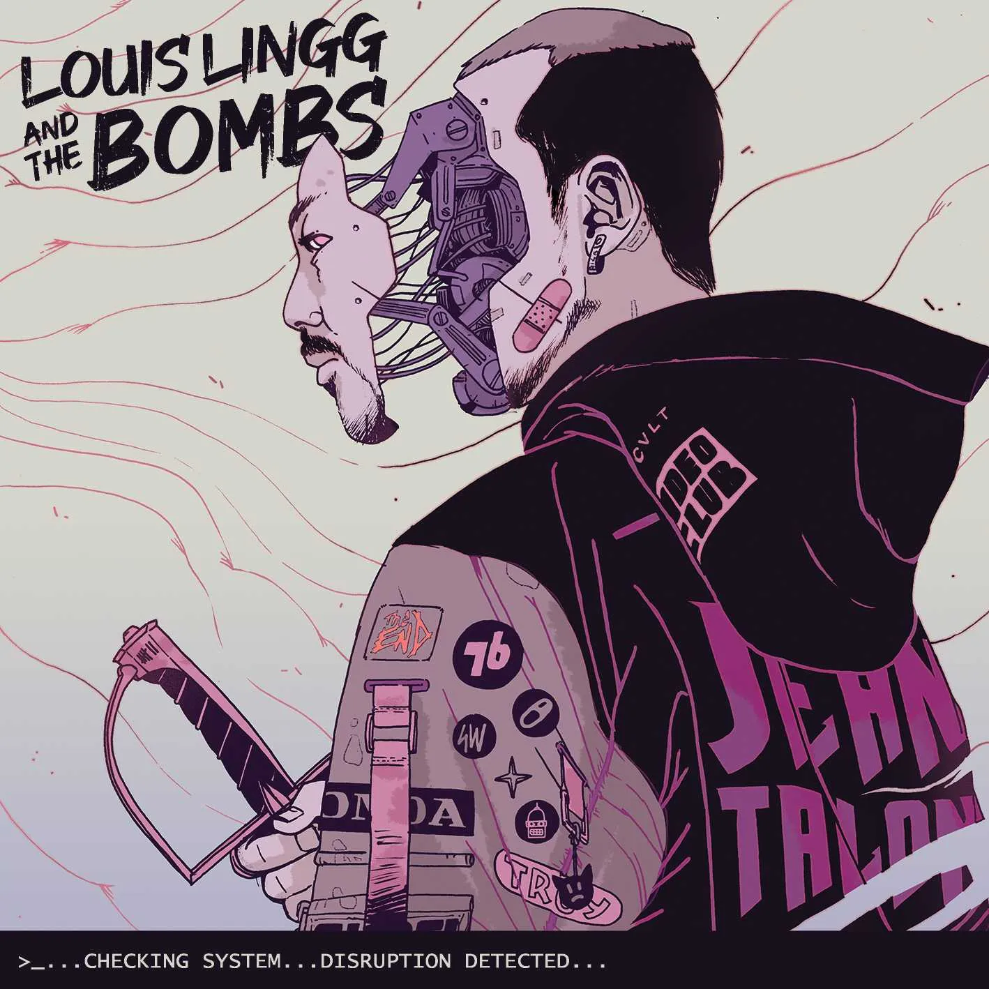Album cover for “&gt;...checking system... disruption detected...” by Louis Lingg and The Bombs