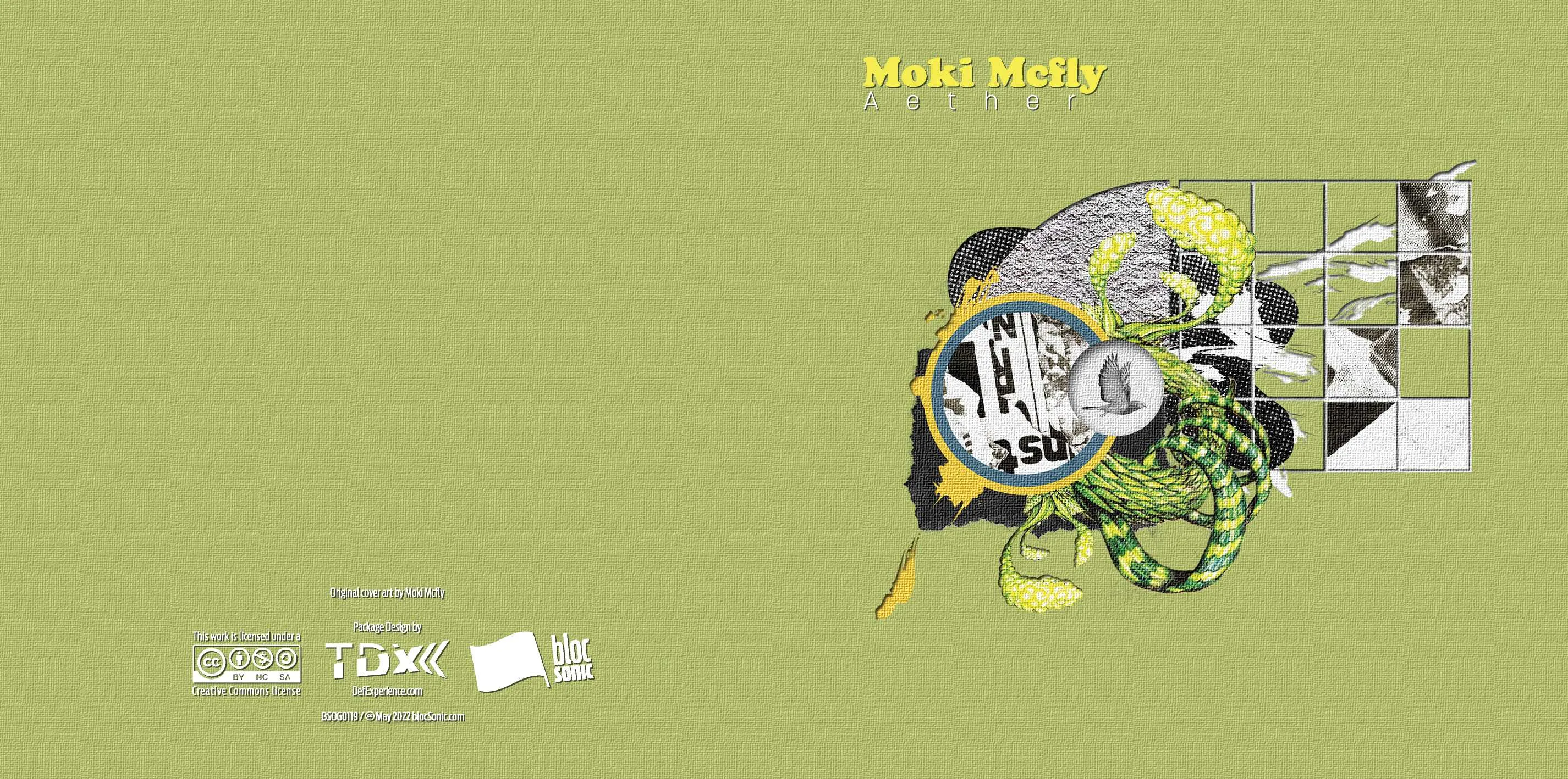 Album insert for “Aether” by Moki Mcfly