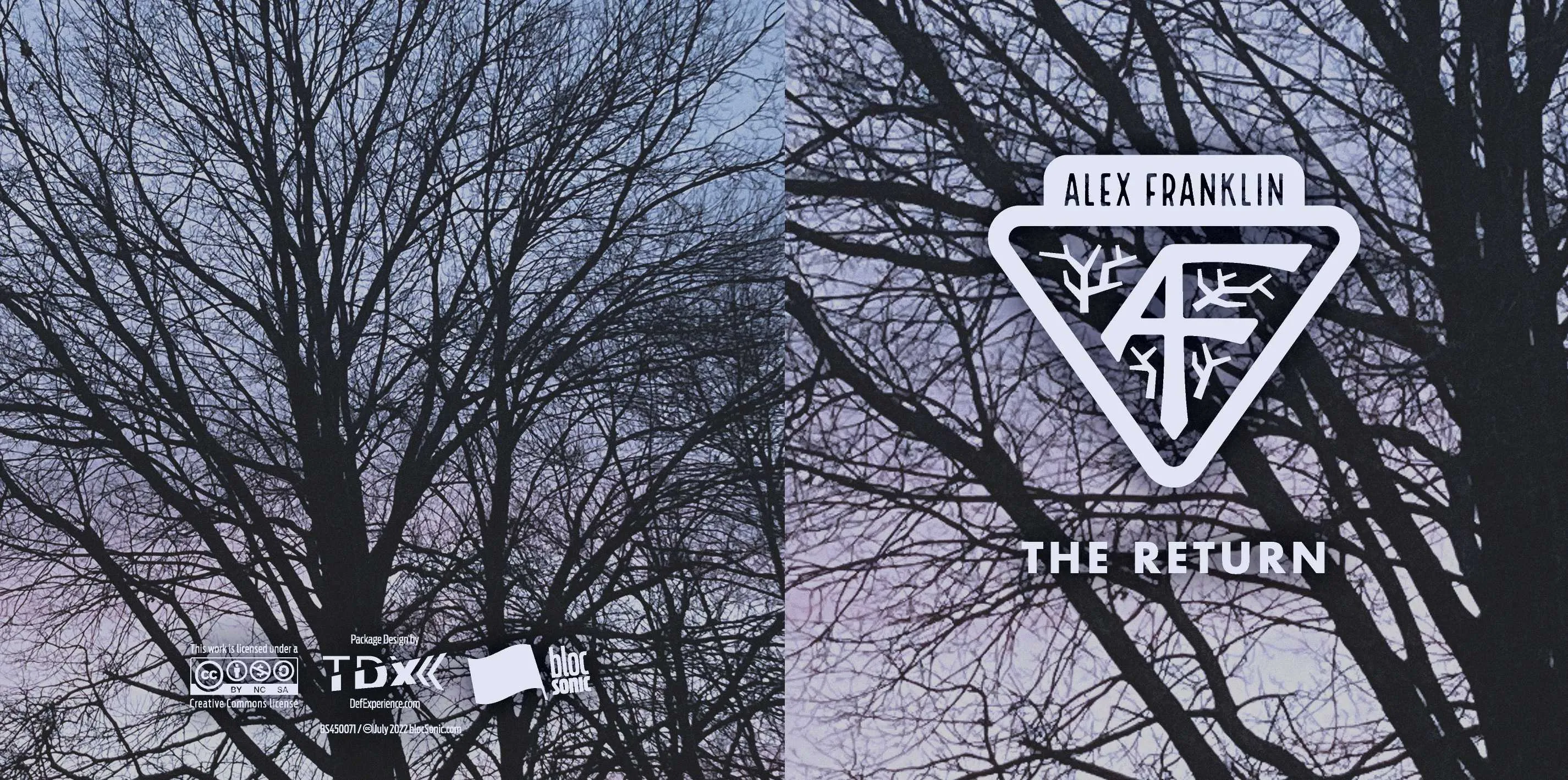 Album insert for “The Return” by Alex Franklin