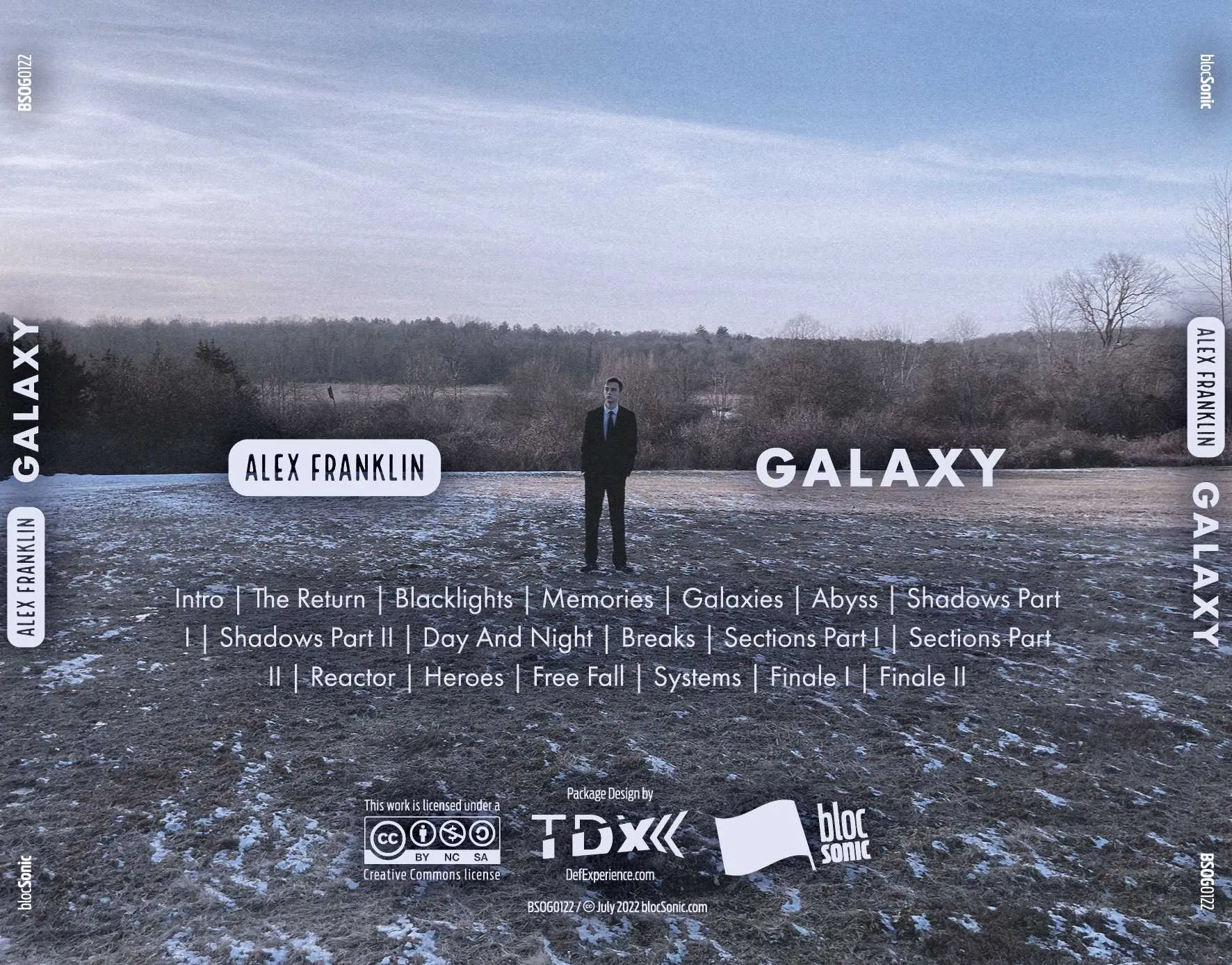 Album traycard for “Galaxy” by Alex Franklin