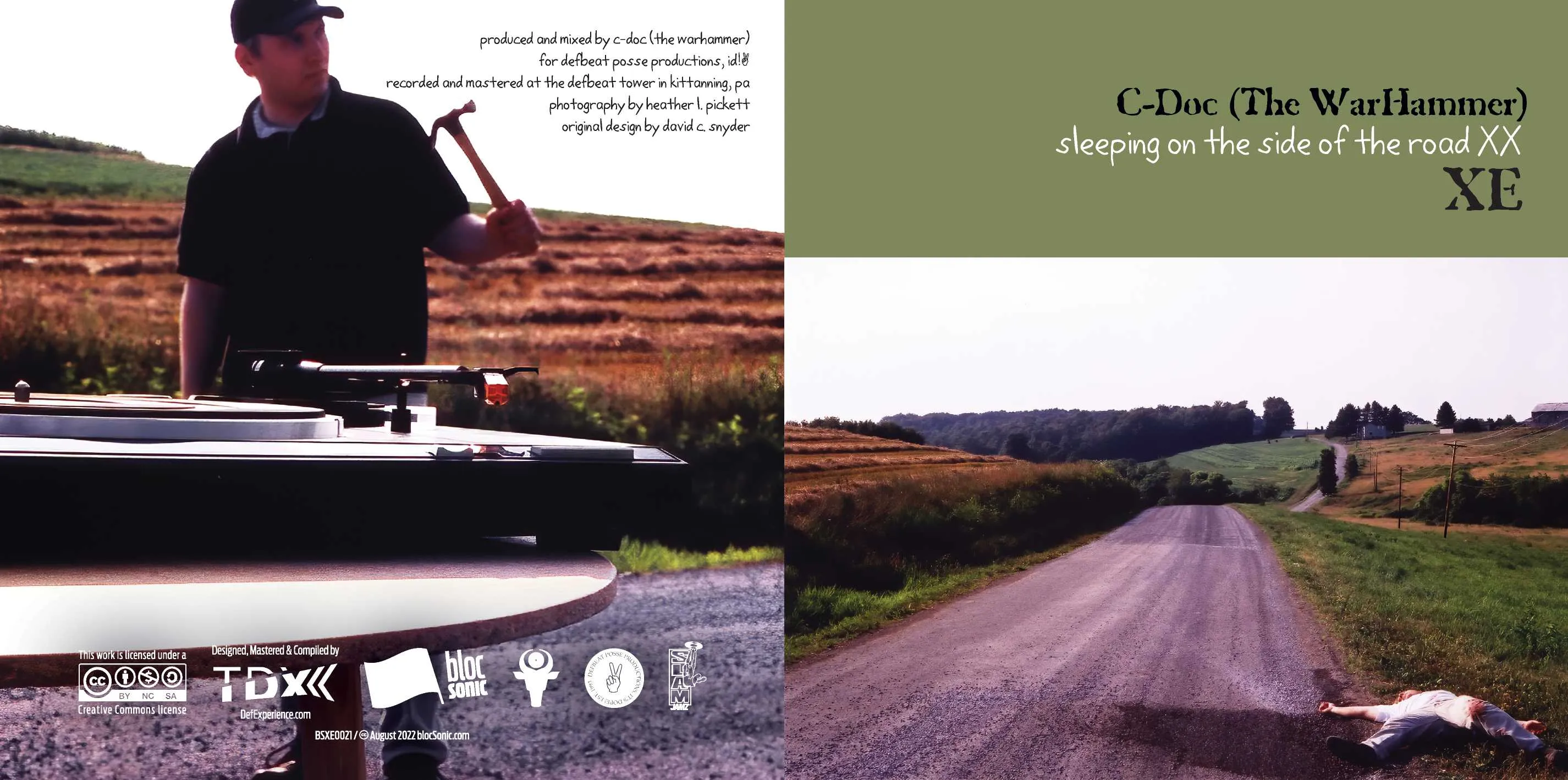 Album insert for “Sleeping On The Side Of The Road XX XE” by C-Doc