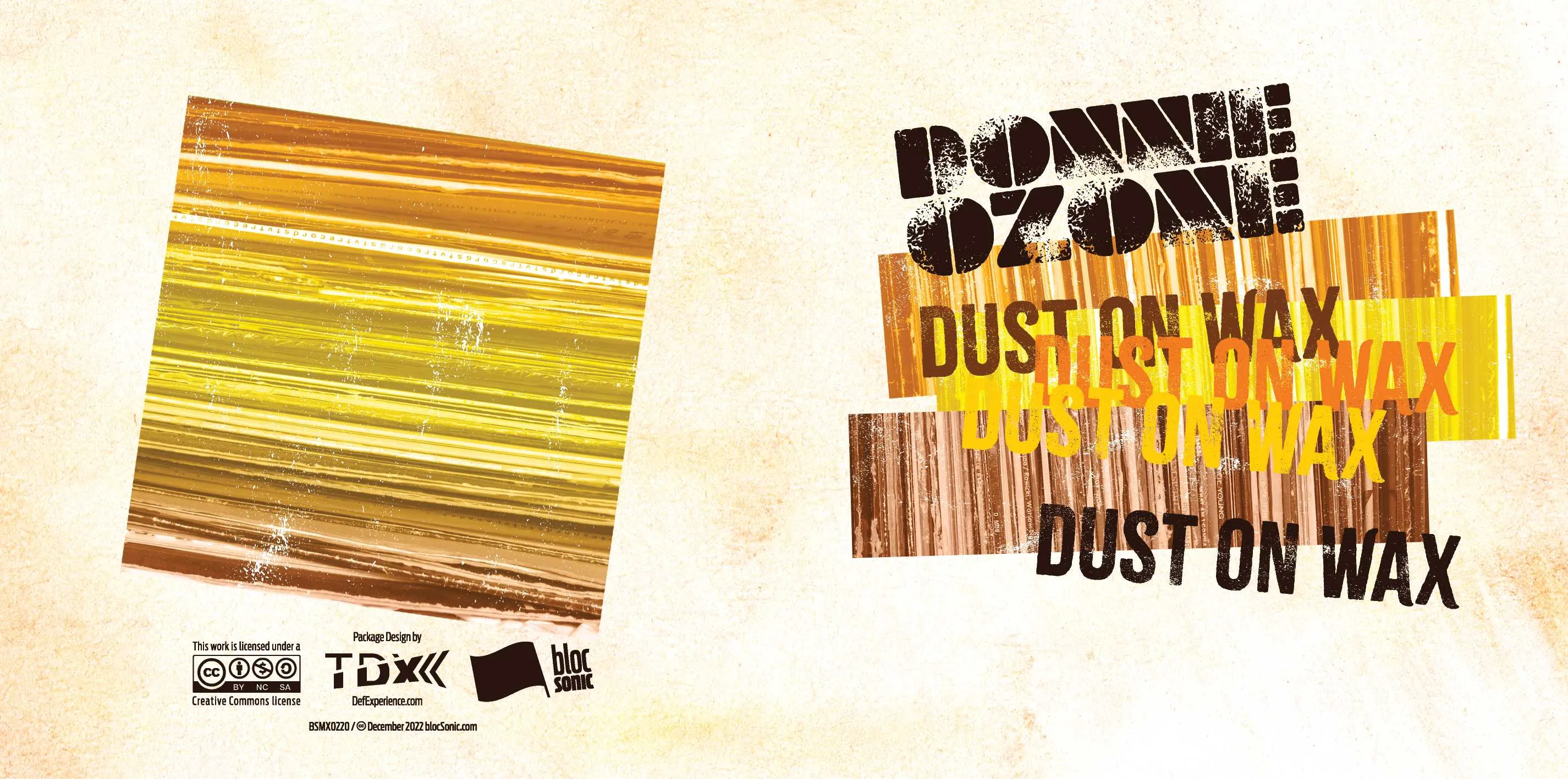 Album insert for “Dust On Wax” by Donnie Ozone