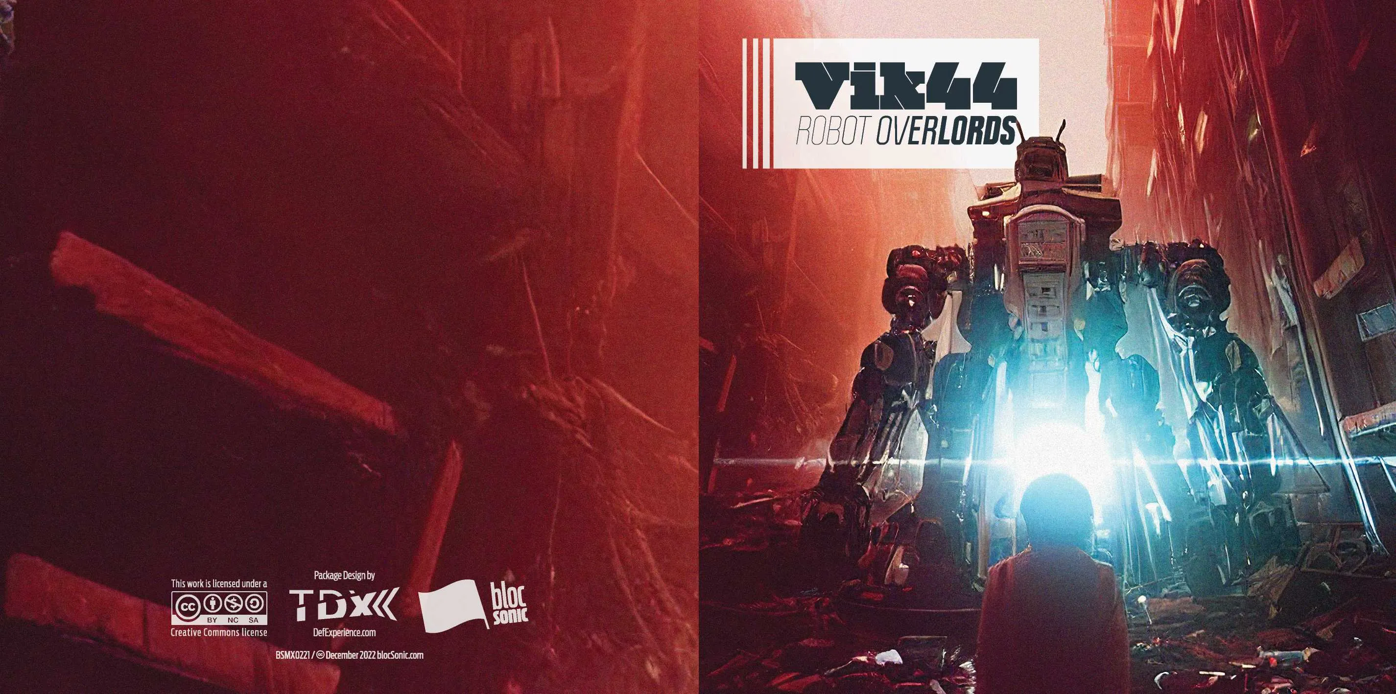Album insert for “Robot Overlords” by Vik44