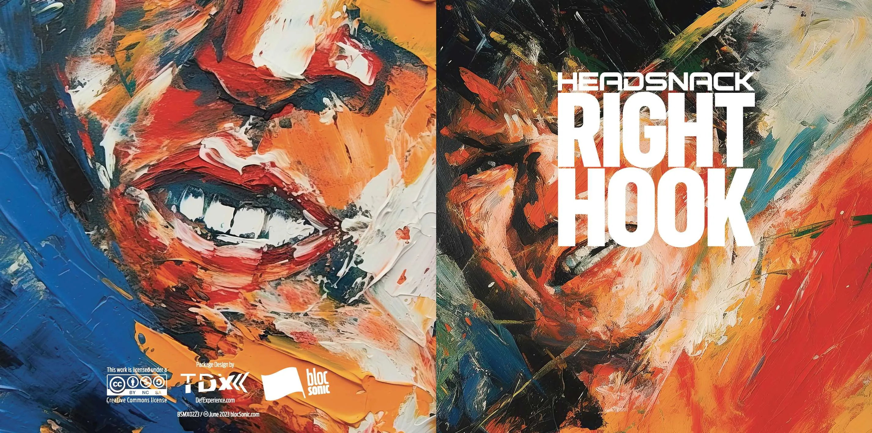 Album insert for “Right Hook” by Headsnack