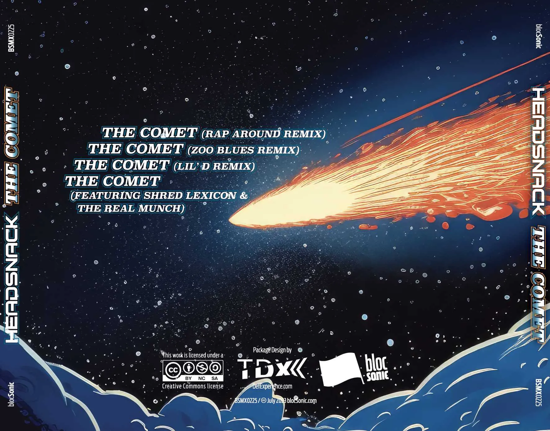 Album traycard for “The Comet” by Headsnack